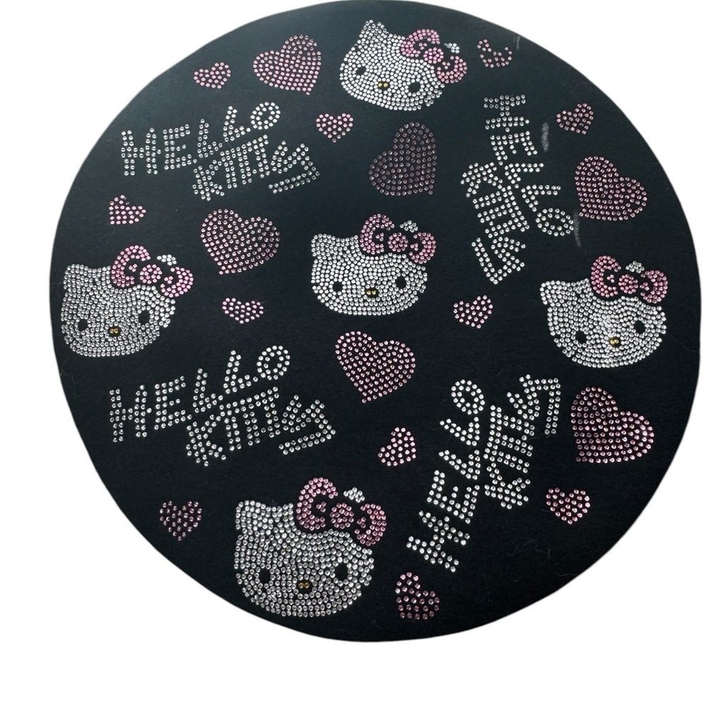 Sanrio.   Hello Kitty Black Hat with Pink and White Accents